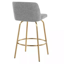 Kirklands Home Bar Stools & Counter Height Stools|Torino Gold Leg Counter Stools, Set of 2 Gray