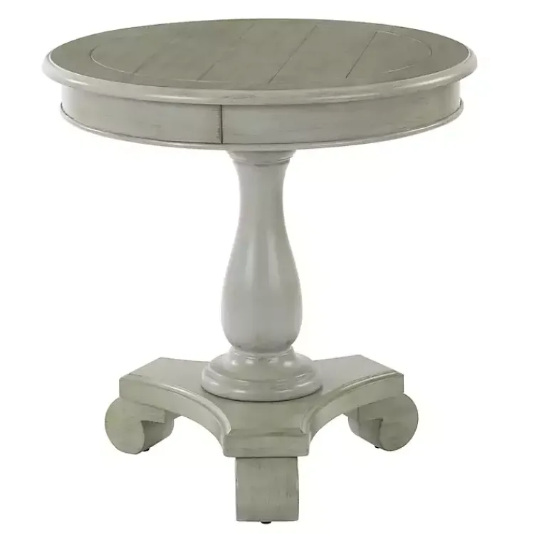 Kirklands Home Accent & End Tables|Traditional Round Pedestal Accent Table Gray