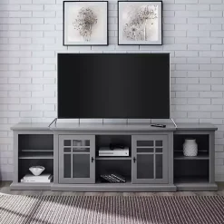 Kirklands Home Tv Stands & Media Consoles|Transitional Breakfront 2-Door Media Console Gray