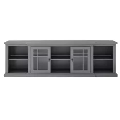Kirklands Home Tv Stands & Media Consoles|Transitional Breakfront 2-Door Media Console Gray