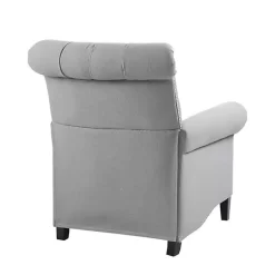Kirklands Home Accent Chairs|Tufted Back Nailhead Trim Recliner Armchair Gray