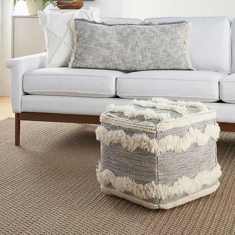 Discount Tufted Chevron Cube Pouf Poufs & Floor Cushions