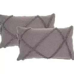 Outlet Tufted Diamond Lumbar Pillows, Set of 2 Pillows