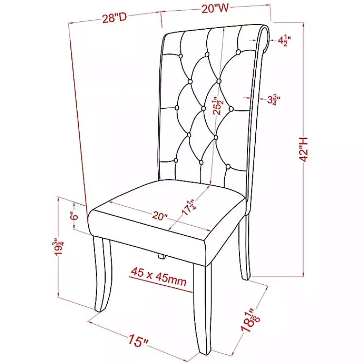 Kirklands Home Dining Chairs|Tufted Landon Dining Chairs, Set of 2 Gray