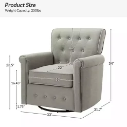 Kirklands Home Accent Chairs|Tufted Swivel Armchair Gray
