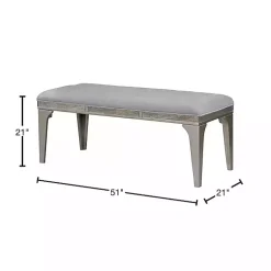 Kirklands Home Dining Chairs|Tufted Upholstered Silver Dining Bench Gray