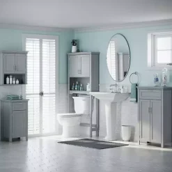 Kirklands Home Cabinets & Sideboards|Two-Door Top Shelf Cabinet Gray