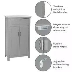 Kirklands Home Cabinets & Sideboards|Two-Door Top Shelf Cabinet Gray
