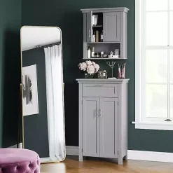 Kirklands Home Cabinets & Sideboards|Two-Door Top Shelf Cabinet Gray