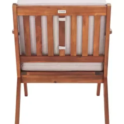 Kirklands Home Outdoor Seating|Upholstered Acacia Wood Outdoor Chair Gray