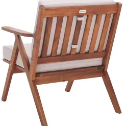 Kirklands Home Outdoor Seating|Upholstered Acacia Wood Outdoor Chair Gray