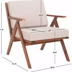 Kirklands Home Outdoor Seating|Upholstered Acacia Wood Outdoor Chair Gray