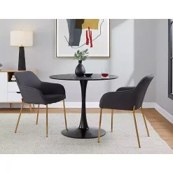 Kirklands Home Dining Chairs|Upholstered Daniella Dining Chairs, Set of 2 Gray