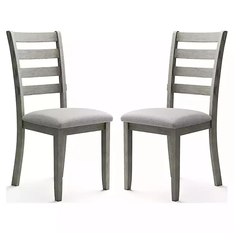 Kirklands Home Dining Chairs|Upholstered Lucas Dining Chairs, Set of 2 Gray
