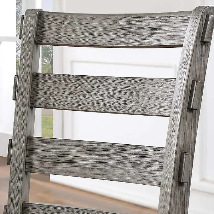 Kirklands Home Dining Chairs|Upholstered Lucas Dining Chairs, Set of 2 Gray