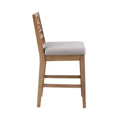 Kirklands Home Bar Stools & Counter Height Stools|Upholstered Oak Crackle Counter Stool Gray