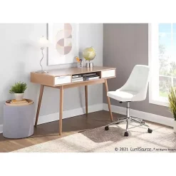 Kirklands Home Benches & Ottomans|Upholstered Ottomans with Tray Tops, Set of 2 Gray