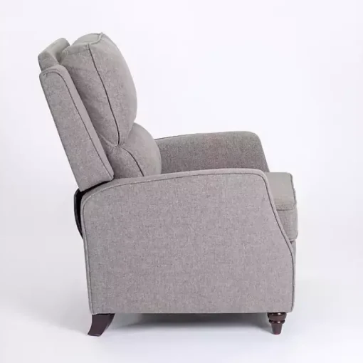 Kirklands Home Accent Chairs|Upholstered Rowan Push Back Recliner Gray
