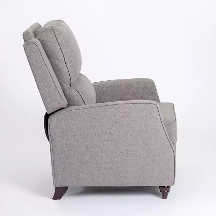 Kirklands Home Accent Chairs|Upholstered Rowan Push Back Recliner Gray