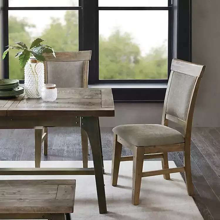 Kirklands Home Dining Chairs|Upholstered Rustic Dining Chairs, Set of 2 Gray