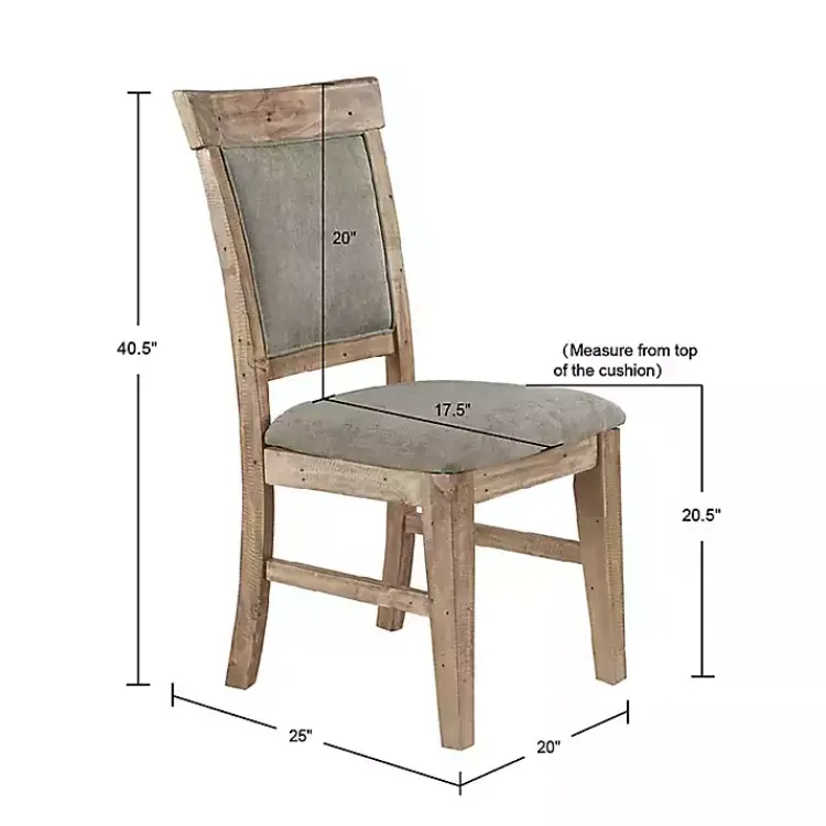 Kirklands Home Dining Chairs|Upholstered Rustic Dining Chairs, Set of 2 Gray