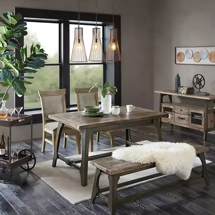 Kirklands Home Dining Chairs|Upholstered Rustic Dining Chairs, Set of 2 Gray