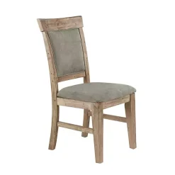 Kirklands Home Dining Chairs|Upholstered Rustic Dining Chairs, Set of 2 Gray