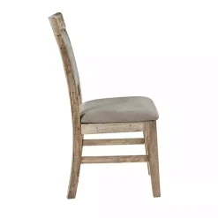 Kirklands Home Dining Chairs|Upholstered Rustic Dining Chairs, Set of 2 Gray