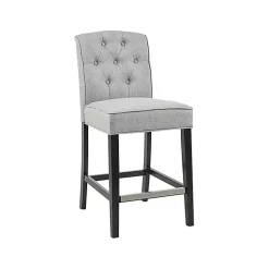 Kirklands Home Bar Stools & Counter Height Stools|Upholstered Tufted Button Back Counter Stool Gray