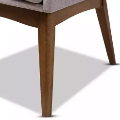 Kirklands Home Dining Chairs|Upholstered Walnut Dining Chairs, Set of 2 Gray