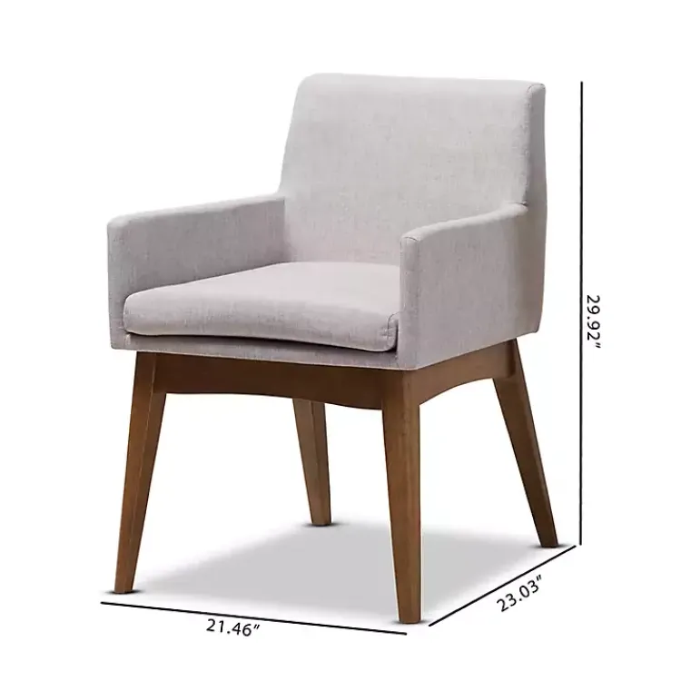 Kirklands Home Dining Chairs|Upholstered Walnut Dining Chairs, Set of 2 Gray