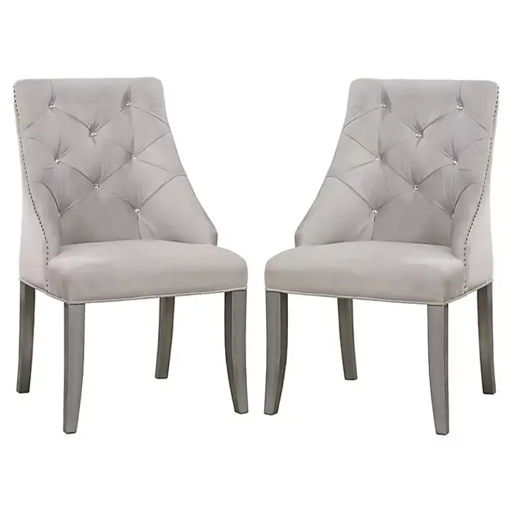 Kirklands Home Dining Chairs|Upholstered Wingback Dining Chairs, Set of 2 Gray