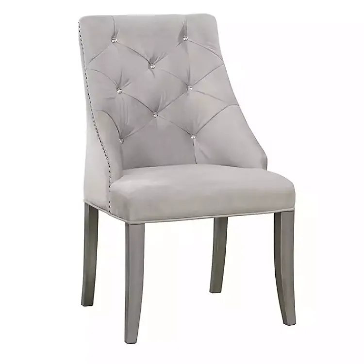 Kirklands Home Dining Chairs|Upholstered Wingback Dining Chairs, Set of 2 Gray