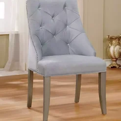 Kirklands Home Dining Chairs|Upholstered Wingback Dining Chairs, Set of 2 Gray