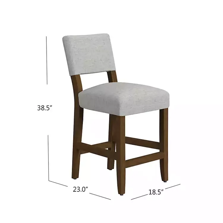 Kirklands Home Bar Stools & Counter Height Stools|Upholstered Wood Counter Stool Gray