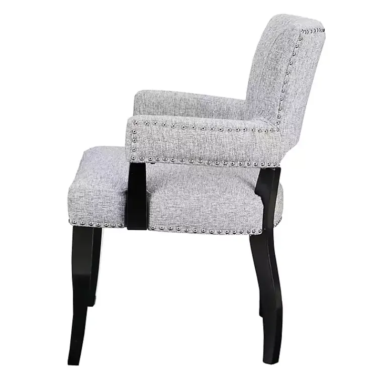 Kirklands Home Dining Chairs|Warms Nailhead Trim Dining Chair Gray