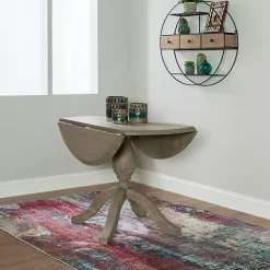Kirklands Home Dining Tables|Gray Wash Drop Leaf Dining Table