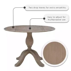 Kirklands Home Dining Tables|Gray Wash Drop Leaf Dining Table