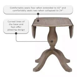 Kirklands Home Dining Tables|Gray Wash Drop Leaf Dining Table