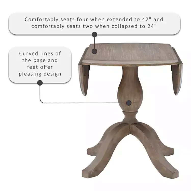 Kirklands Home Dining Tables|Gray Wash Drop Leaf Dining Table