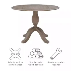 Kirklands Home Dining Tables|Gray Wash Drop Leaf Dining Table