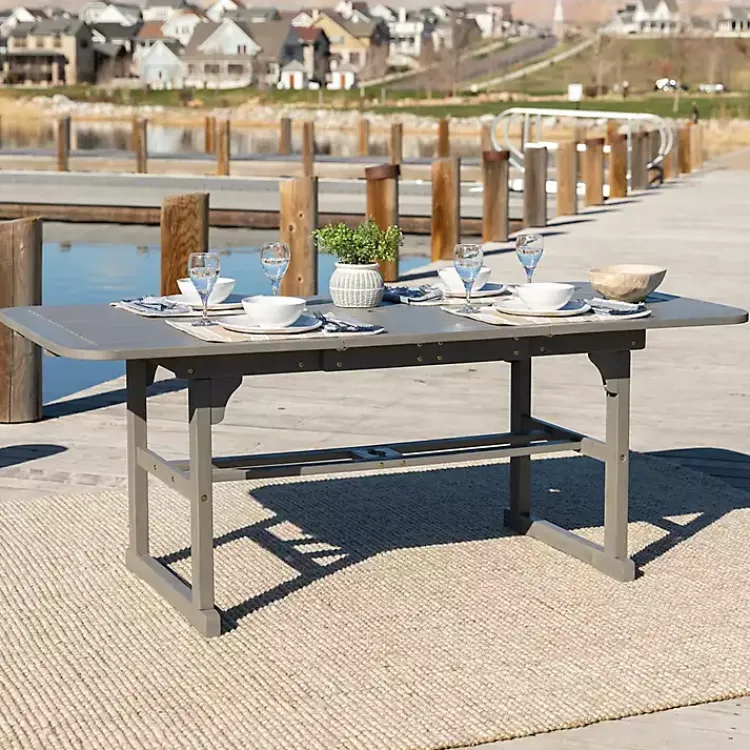 Kirklands Home Outdoor Dining|Wash Extendable Outdoor Dining Table Gray