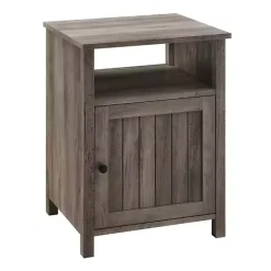 Kirklands Home Accent & End Tables|Wash Grooved Door Side Table Gray