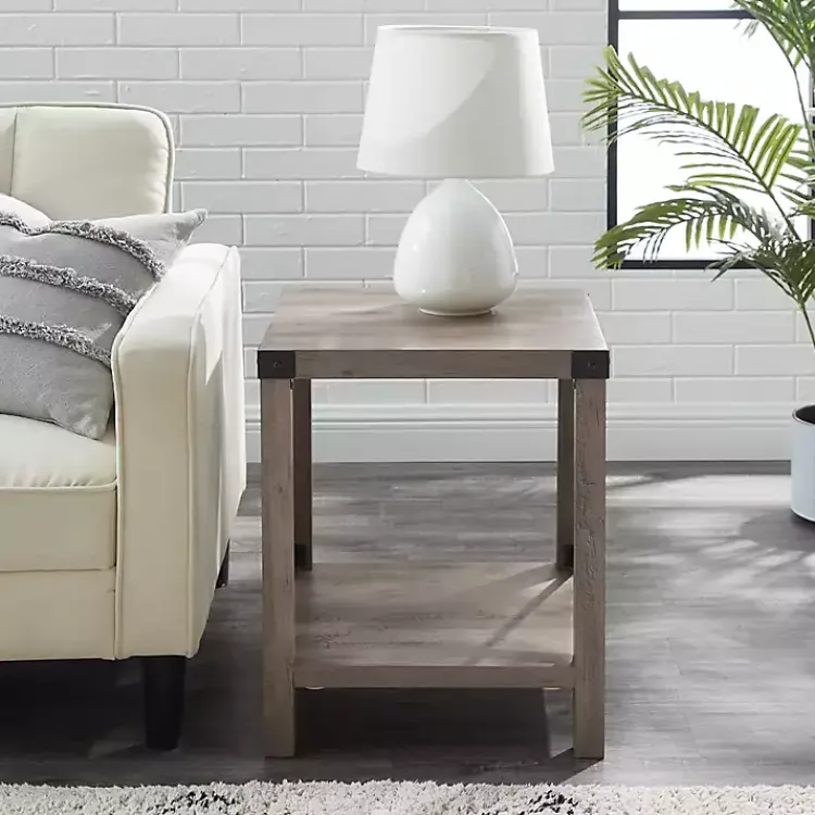 Kirklands Home Accent & End Tables|Wash Industrial X-Frame Accent Table Gray