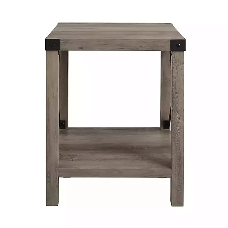Kirklands Home Accent & End Tables|Wash Industrial X-Frame Accent Table Gray