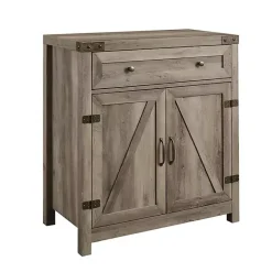 Kirklands Home Cabinets & Sideboards|Wash Wooden and Metal Barn Door Cabinet Gray