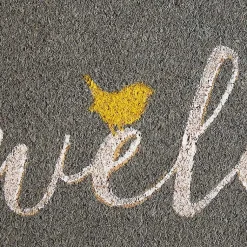 Kirklands Home Doormats|Gray Welcome Bird Coir Doormat