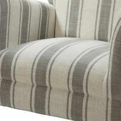 Kirklands Home Accent Chairs|Gray White Carved Slope Stripe Accent Chair