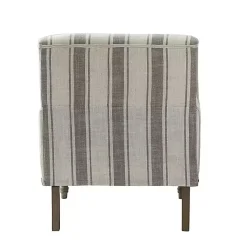 Kirklands Home Accent Chairs|Gray White Stripe Upholstered Accent Chair