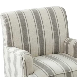 Kirklands Home Accent Chairs|Gray White Stripe Upholstered Accent Chair